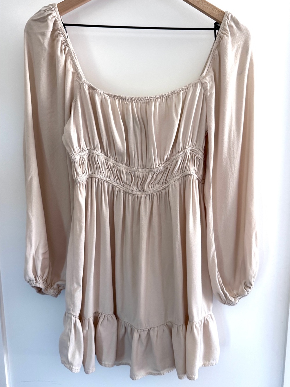 Forever 21 Cream Long Sleeve Babydoll Mini Dress Medium - Worn Once